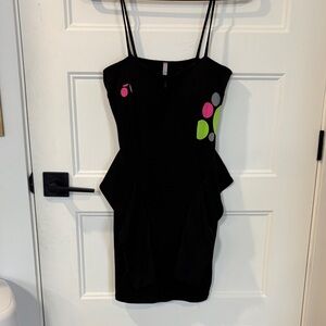 Black Dress with Colorful Accents